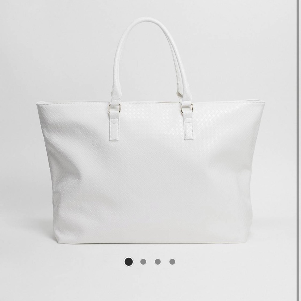 HUGE Ivory Woven Oversized Tote